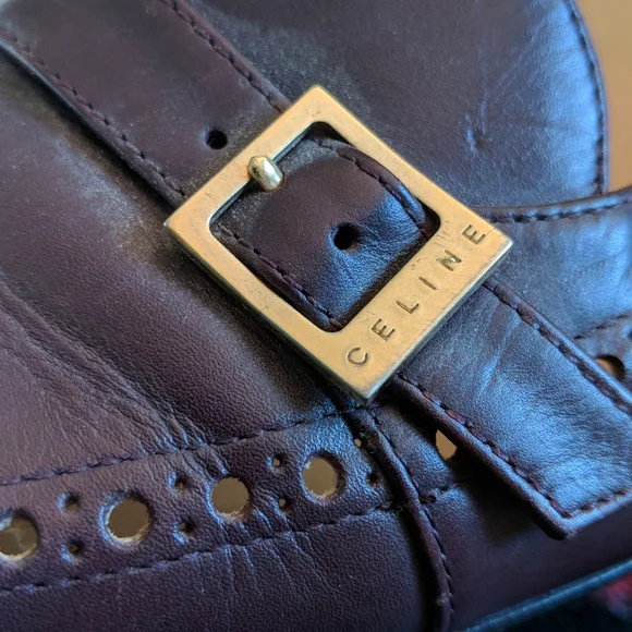 Celine burgundy-brown leather classic pumps/shoes, 2 1/2" heal,size 38 - Picture 11 of 11